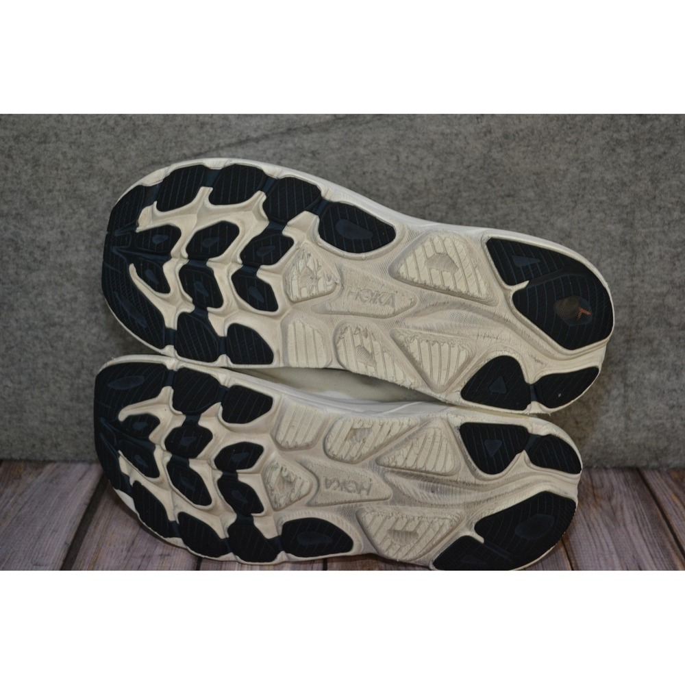 Hoka One One Clifton 10 Shoes Mens 11.5 D White Mesh Running Road GYM Sneakers - Picture 12 of 16